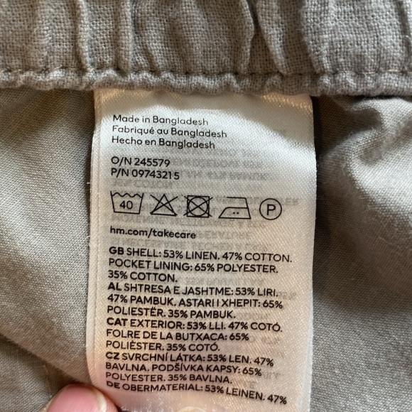 H&M men's size XL grey linen cotton blend Bermuda shorts neutral minimalist - Picture 7 of 8